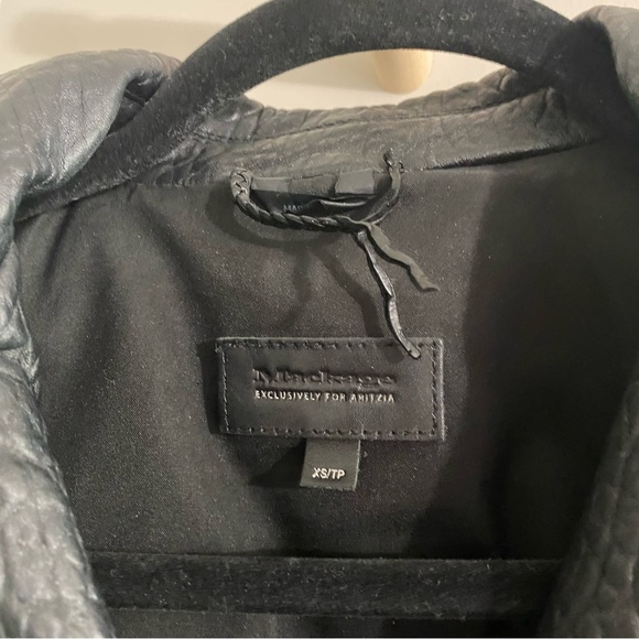 Aritzia Mackage Rumer Pebbled Real Leather Jacket Black - Picture 5 of 8